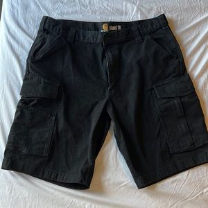 Black Carhartt Relaxed Fit Cargo Shorts 38” Waist Long